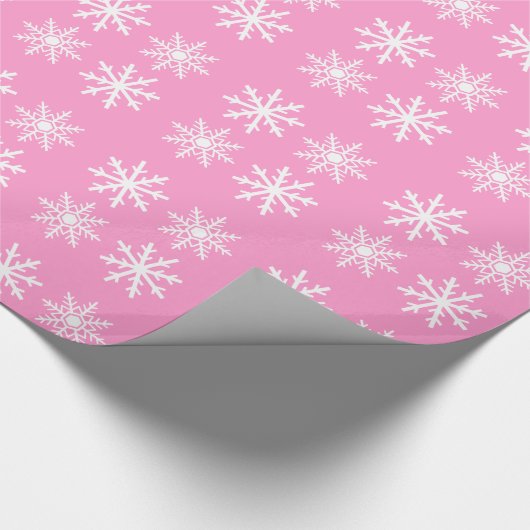 Roze witte neusachtige feestdagen cadeaupapier (Hoek)