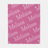 Roze & Witte Nieuwheid Naam Fleece Deken (Voorkant)