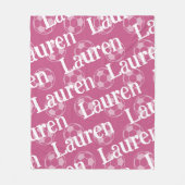 Roze & Witte Nieuwigheid Voetbal Fleece Deken (Voorkant)