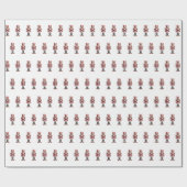 Roze witte notenkraker Kerstmis Cadeaupapier (Vlak)