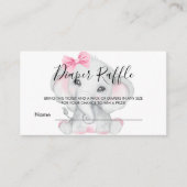 Roze witte olifant meisje baby shower luidop raffi informatiekaartje (Voorkant)