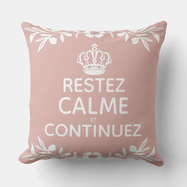 roze witte olijftak Frans Kalm houden Draag door Kussen (Voorkant)