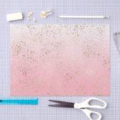 Roze witte Ombre gespikkelde gouden vlokken Tissuepapier (Craft)