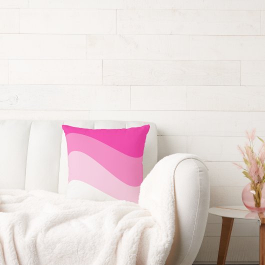 Roze Witte Ombre Golfpatroon Kussen (Bank)