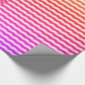 Roze witte Oranje sterren en stripes patroon Cadeaupapier (Hoek)