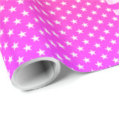 Roze witte Oranje sterren en stripes patroon Cadeaupapier (Rol Hoek)