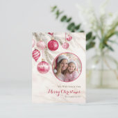 Roze Witte  Ornamenten Foto Briefkaart (Staand voorkant)