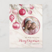 Roze Witte  Ornamenten Foto Briefkaart (Voorkant)