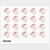 Roze Witte Ornamenten Kerst Ronde Sticker (Vel)