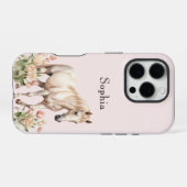 Roze Witte Paard Tulpen iPhone Hoesje (Achterkant horizontaal)