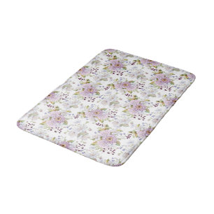 Roze Witte Paarse Aquarel Wilde Bloem Badmat
