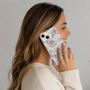 Roze Witte Paarse Aquarel Wilde Bloem Case-Mate iPhone 14 Hoesje