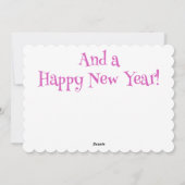 Roze Witte Paarse Kerstflamingo's Gepersonaliseerd Feestdagenkaart (Achterkant)