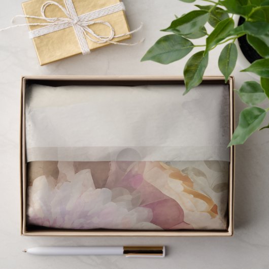 Roze Witte Paarse Pioenrozen Trouwfeest Tissuepapier (Geschenk)
