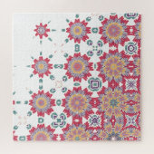 Roze, Witte & Paarse Waterverf Bloemen Legpuzzel (Horizontaal)
