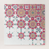 Roze, Witte & Paarse Waterverf Bloemen Legpuzzel (Verticaal)