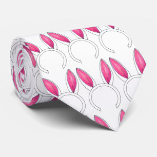 Roze witte paashaas konijnenaar Springtime Stropdas