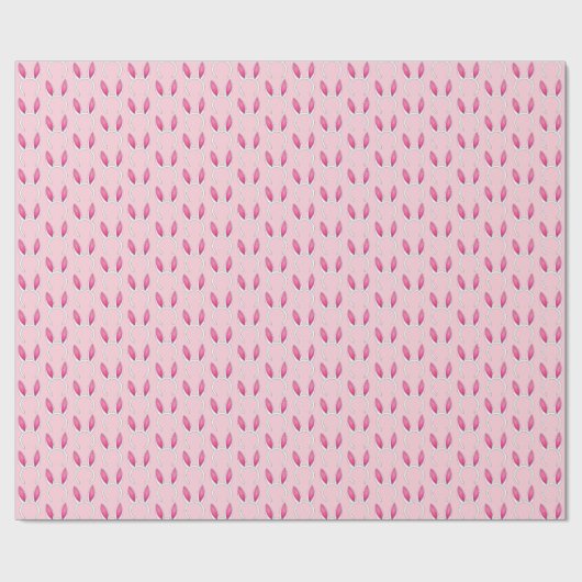 Roze witte paasmaankonijnenaar Baby shower Cadeaupapier (Vlak)