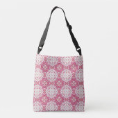Roze & Witte Paisley Crossbody Tas (Achterkant)