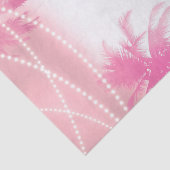 Roze Witte Palmbomen & Lichten Tropische Zomer Tissuepapier (Detail)
