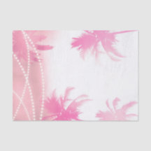 Roze Witte Palmboom Bomen & Lichtjes Tropische Zom
