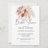 Roze witte Pampas Grass Bouquet Vrijgezellenfeest Kaart (Voorkant)