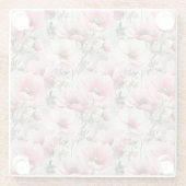  ROZE & WITTE PAPAVER ANEMONENBLOEMEN GLAZEN ONDERZETTER (Achterkant)