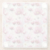  ROZE & WITTE PAPAVER ANEMONENBLOEMEN GLAZEN ONDERZETTER (Achterkant)