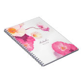  roze witte papaver Waterverf Naam notebook Notitieboek (Rechterzijde)