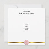 Roze Witte Parel Bloem Prachtige 40e Verjaardag Kaart (Achterkant)