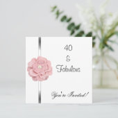 Roze witte parelbloem Fabulous 40e verjaardag Kaart (Staand voorkant)