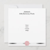 Roze witte parelbloem Fabulous 40e verjaardag Kaart (Achterkant)