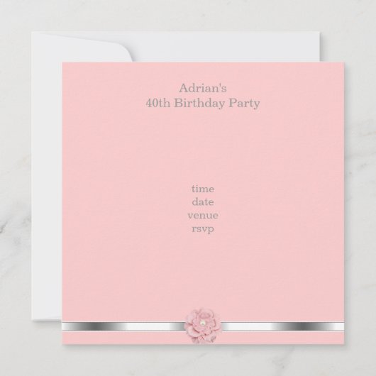 Roze witte parelbloem Fabulous 40e verjaardag Kaart