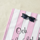 Roze | Witte Parijse Eiffeltoren Ooh la La Strandlaken (In situ)