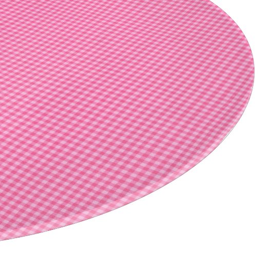 Roze witte pasta Gingham-ROND CUTTING BOARD Snijplank (Hoek)