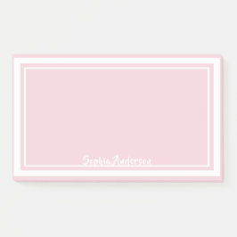 Roze witte pastelmonogram post-it® notes