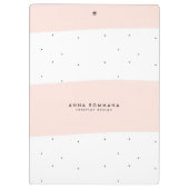 Roze & witte penseelstreken vrouwelijk ontwerp klembord (Achterkant)