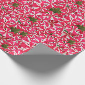 roze witte pepermuntbloem cadeaupapier (Hoek)
