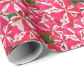 roze witte pepermuntbloem cadeaupapier (Rol Hoek)