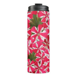 roze witte pepermuntbloem thermosbeker