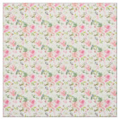 Roze Witte Perzik Bloemrozen Elegant Stof (Swatch)
