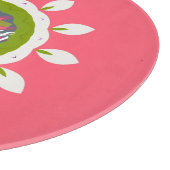  Roze Witte Petalen Mandala Aangepaste naam Snijplank (Hoek)