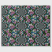 Roze witte pioen floral waterverf mandala cadeaupapier (Vlak)