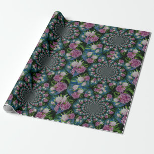 Roze witte pioen floral waterverf mandala cadeaupapier