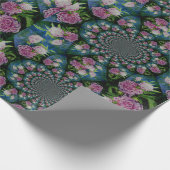 Roze witte pioen floral waterverf mandala cadeaupapier (Hoek)