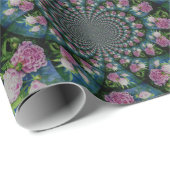 Roze witte pioen floral waterverf mandala cadeaupapier (Rol Hoek)
