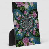 Roze witte pioen floral waterverf mandala fotoplaat (Zijkant)