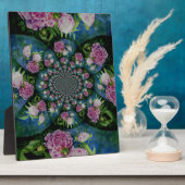Roze witte pioen floral waterverf mandala fotoplaat (Zijkant)
