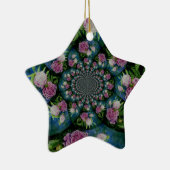 Roze witte pioen floral waterverf mandala keramisch ornament (Rechts)