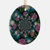 Roze witte pioen floral waterverf mandala keramisch ornament (Rechts)